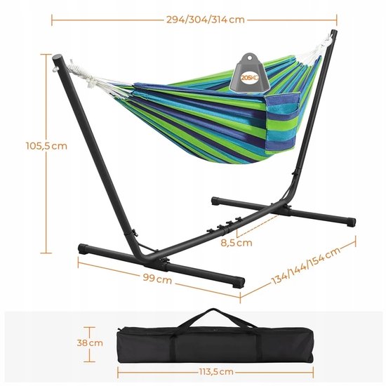 Yaheetech Hamac avec cadre multicolore pour 2-3 personnes, Max 205 kg