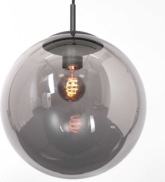 Steinhauer - lampe suspendue - Bollique - noir - verre métal - Ø 30cm - E27 - 3498ZW