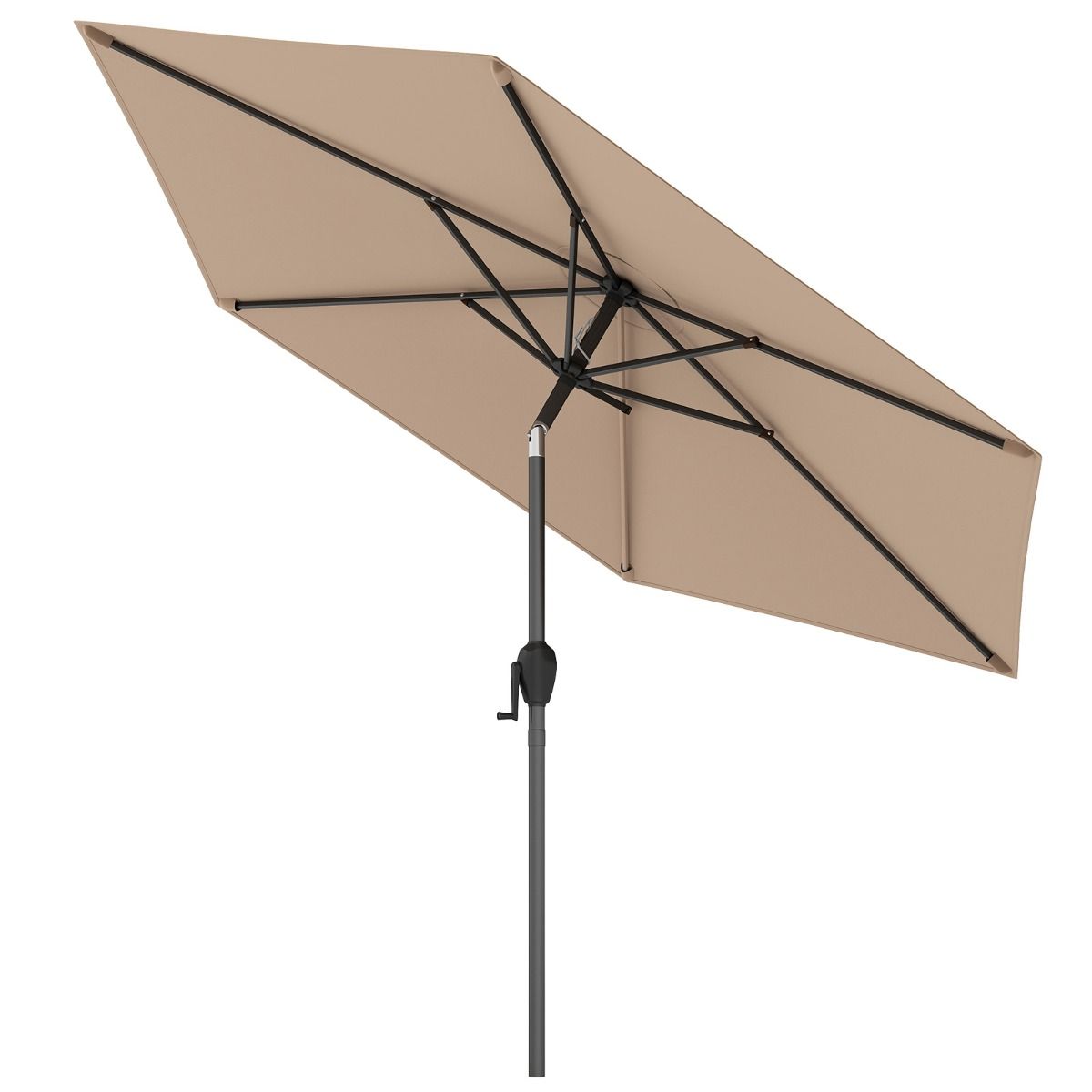 Parasol de terrasse Coast - fonction d'inclinaison avec manivelle - toile ventilée - marron 230 x 230 cm