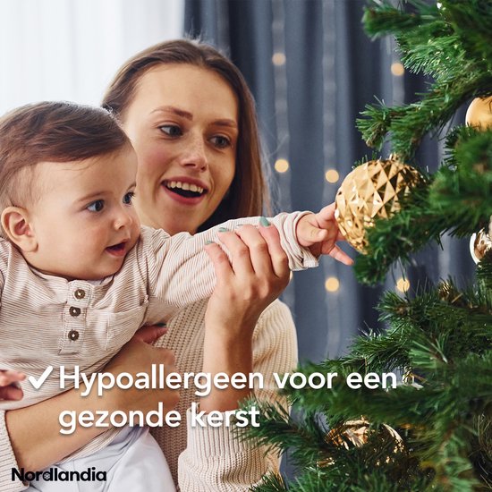 Nordlandia Artificial Christmas Tree With LED Lights - 180 cm - Arbre de Noël réaliste en plastique - Support en métal - Vert