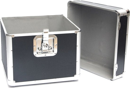 Mallette vinyle Mallette LP pour 70 à 100 disques verrouillable aluminium noir