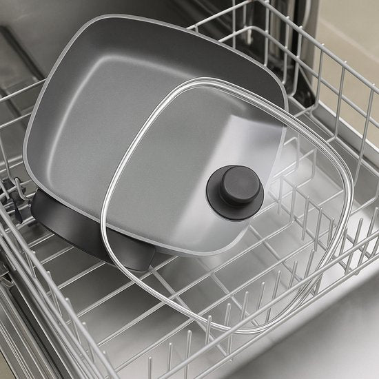 Poêle à frire électrique avec couvercle - Poêle à frire - Party - Grill - Snack - Saute - Poêle - Induction - Poêle à frire - Skoov