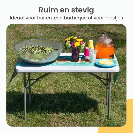 Goliving - Table pliante d'extérieur résistante - 122 x 60 x 74 cm - Blanc