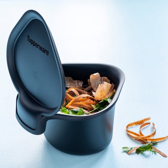 Tupperware Chop Collector - Poubelle de cuisine - Petite poubelle - Compost - Petite poubelle de table - noir