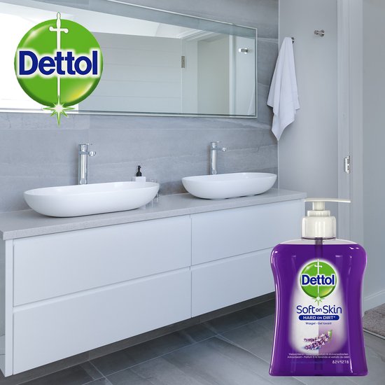 Dettol Gel lavant - Apaisant aux extraits de lavande et de raisin - Savon pour les mains - 250 ml