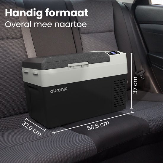Auronic Electric Cool Box - Frigobox - Compresseur - 12V 230 Volt - Voiture - 25L - Noir/Gris
