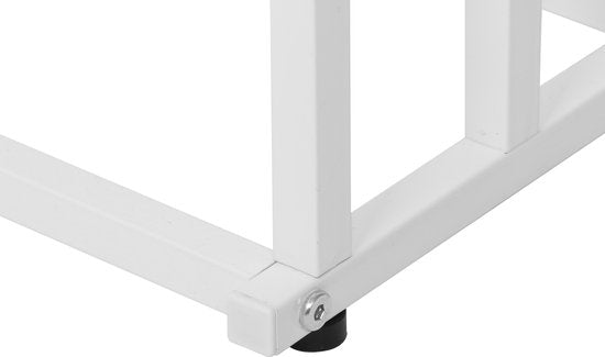 Niceey Porte-serviettes - 3 bras - Porte-serviettes - Porte-serviettes de salle de bains - Porte-serviettes sur pied - Métal - Feutres anti-rayures - Blanc