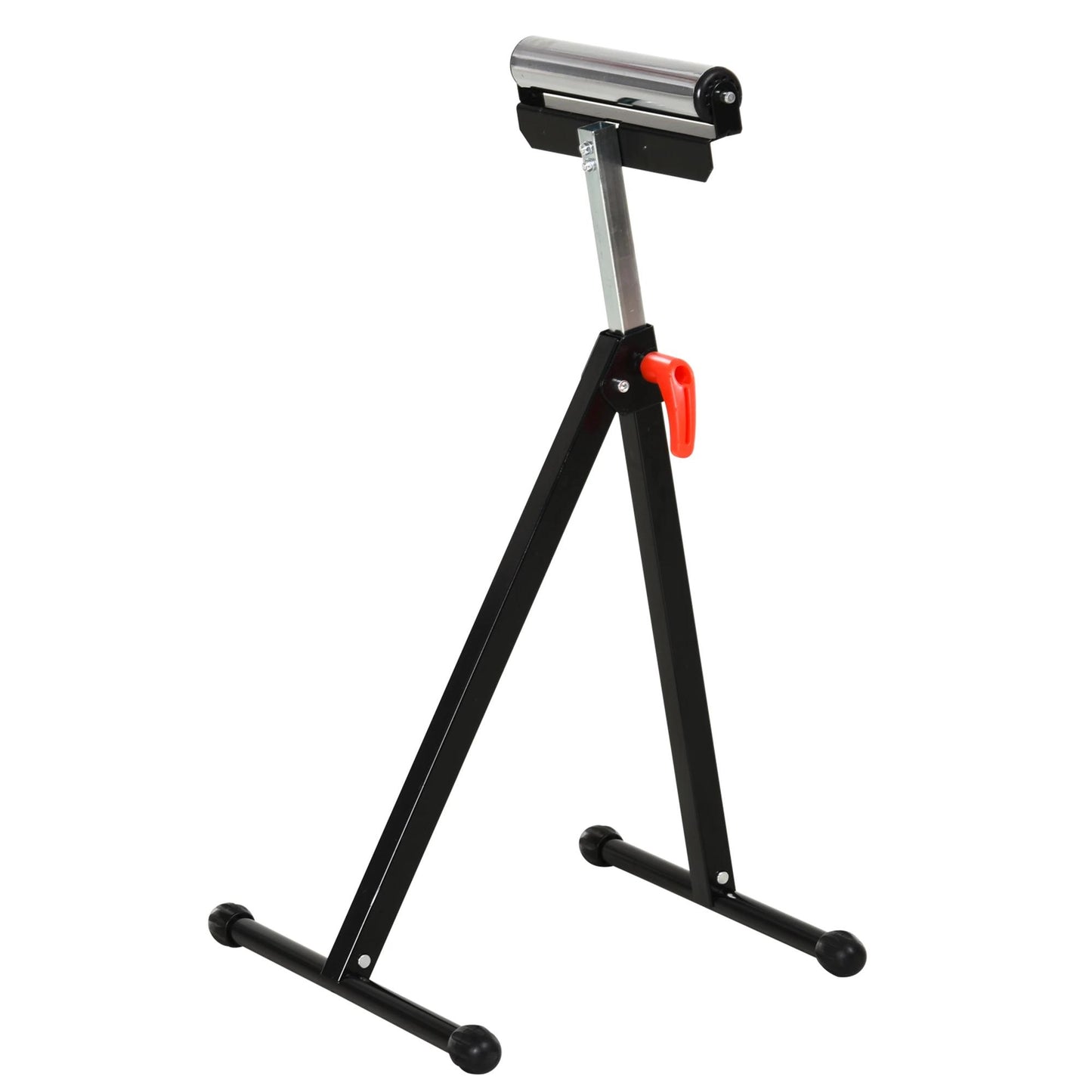 Homcom Chevalet de sciage à rouleau réglable - 44 x 50 x 68-110 cm - Noir/Argent