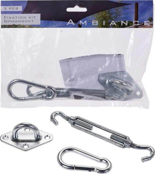 Mousqueton - Merkloos - Accessoires d'ambiance pour toile d'ombrage -/écrou de tension/plaque avec œil - couleur acier