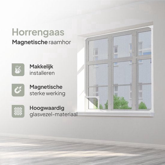 Moustiquaire magnétique O'DADDY® pour fenêtre - 150 x 150 cm - Moustiquaire ajustable - Avec bordure blanche et filet noir - Moustiquaire - Polyvalente et facile à installer