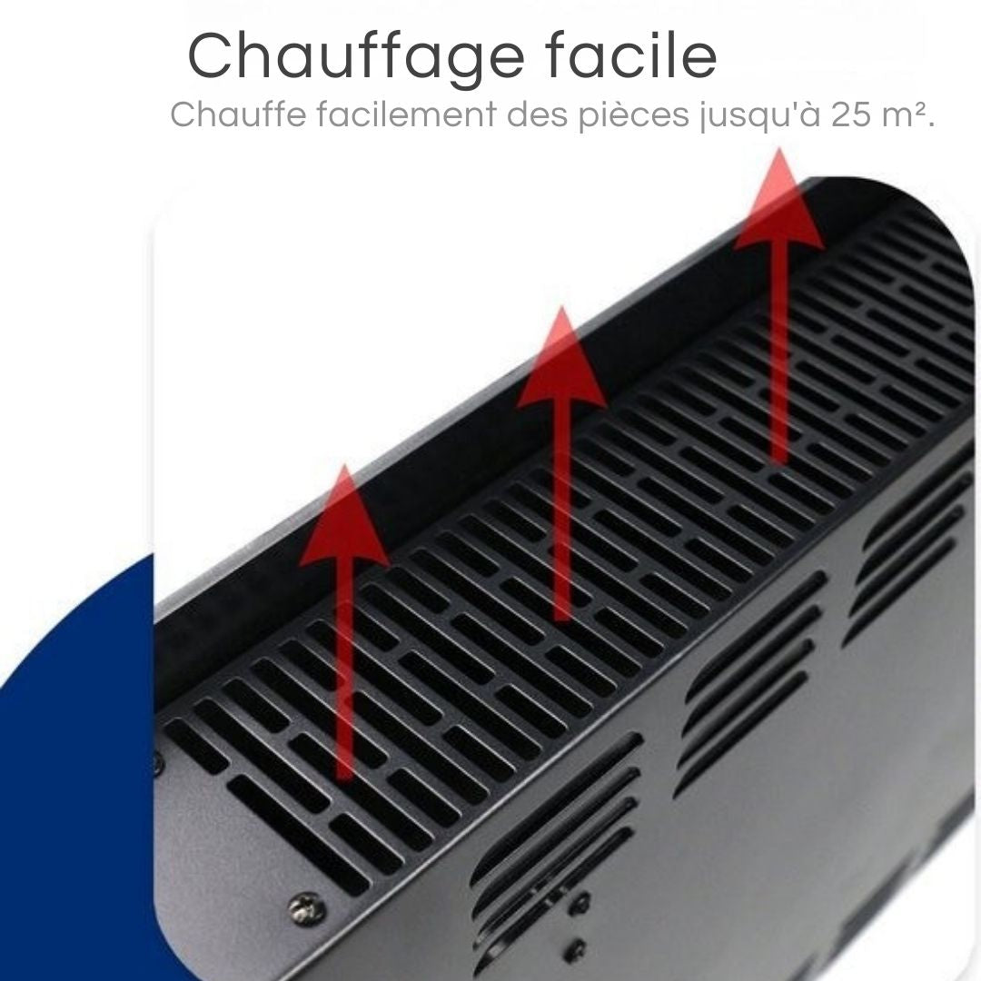 Chauffage électrique Gologi - Convecteur avec thermostat - Fonctionne par App et commandes tactiles - Jusqu'à 25m2 - 2000W Heater - Noir