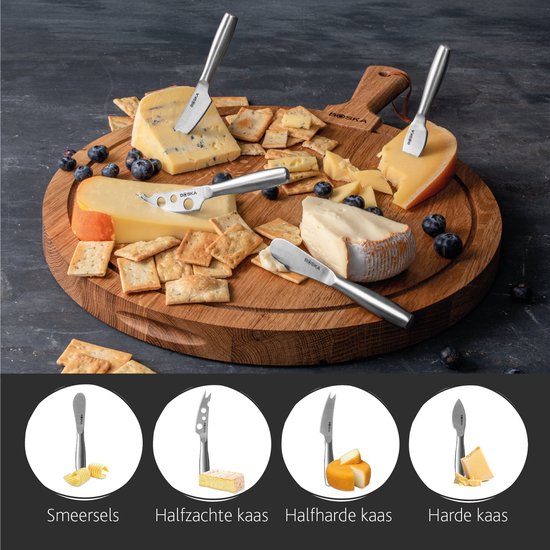 Boska Cheese Knife Set Mini Copenhagen - Couteaux à fromage - Set de 4 - Couteaux à fromage - Lavable au lave-vaisselle - acier inoxydable