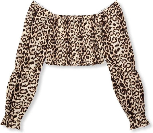 Sophisticated Department Blouse Lori Off Shoulder Top R2405945534 850 Leopard Taille de la femme - XS