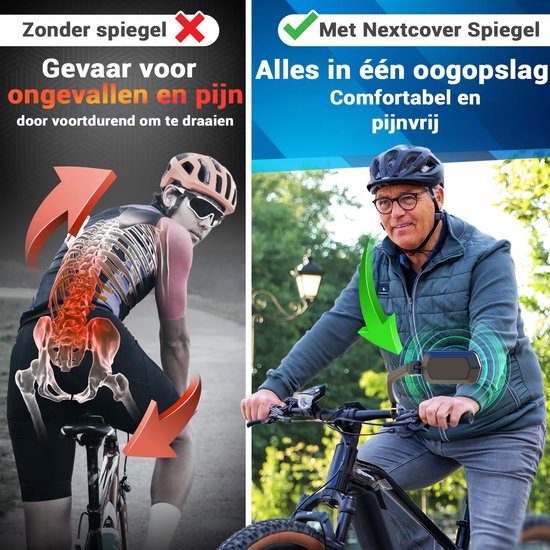 NEXTCOVER® Rétroviseurs vélo e-bike gauche et droite SET avec ProVision verre véritable - Rétroviseur vélo monté sur guidon - Rétroviseur vélo e-bike, Rétroviseur vélo et e-bike