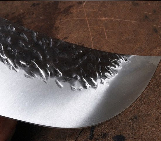 Couteau de chef T&M en acier inoxydable professionnel - Couteau à viande tranchant comme un rasoir - Fait à la main - Avec étui en cuir et boîte cadeau