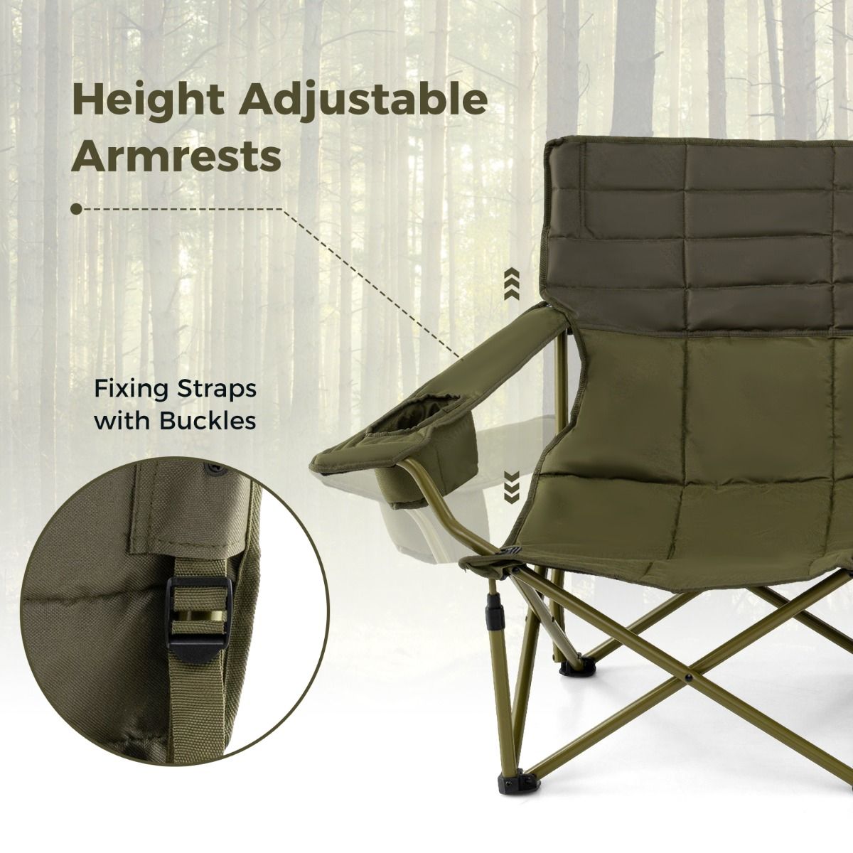 Chaise de camping pliable Coast Oversized - Utilisation en extérieur - 300 kg - 149 x 70 x 80 cm - Bleu
