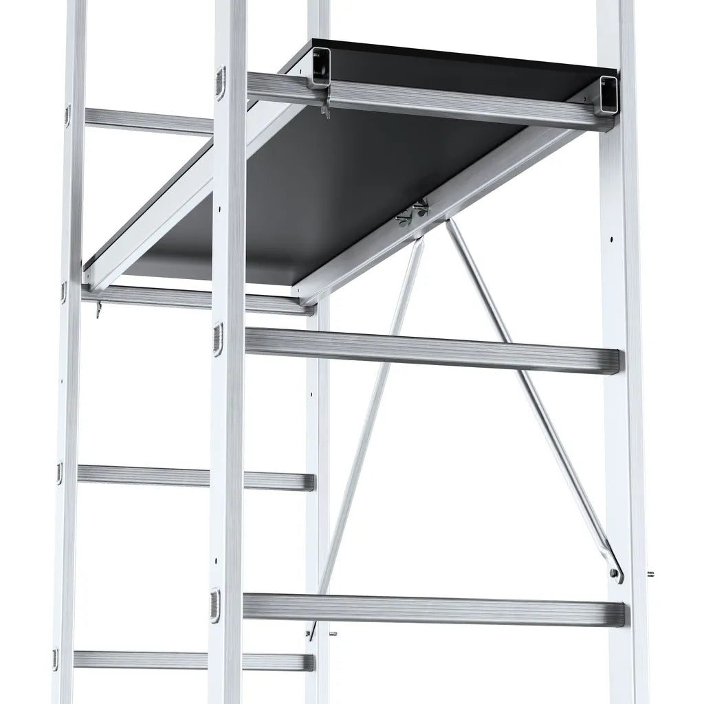 Échelle multifonctionnelle + échafaudage 114x33cm 2x8 échelons BASIC