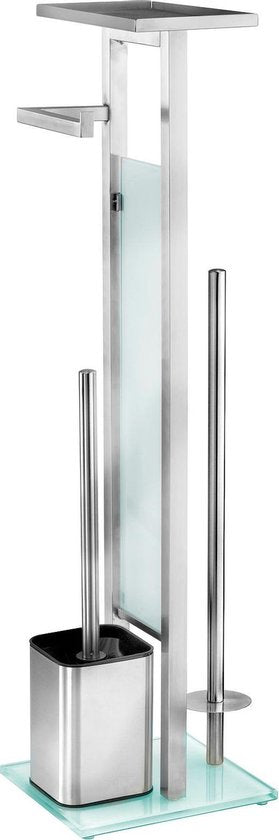 Wenko Porte-rouleau de papier toilette et porte-brosse Debar 70,5 cm, acier inoxydable argenté