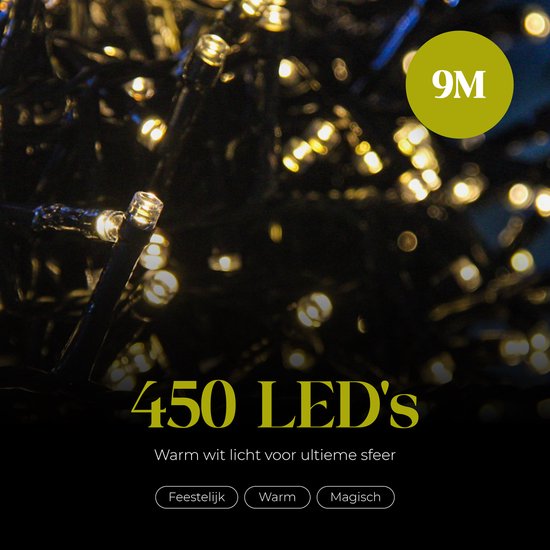 Giftmas Christmas Tree Lights - Lumières de Noël pour l'extérieur - 9M Cluster Lights - 450 Warm White LEDs - Indoor and Outdoor - Warm Atmosphere Lights