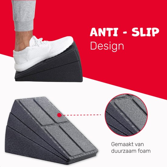 Slant Board - 3 Pieces - Bloc de squat - Antidérapant - Planche d'étirement - Planche d'inclinaison - Planche d'équilibre - Cale de squat