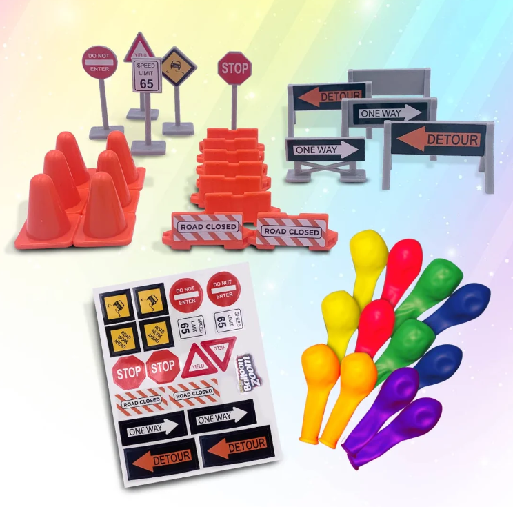Kit d'extension Mediashop Balloon Zoom - 24 panneaux de signalisation - 12 ballons