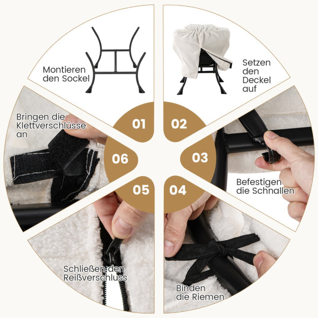 Fauteuil Coast - PP-Coton - Max 150KG - Repose-pieds inclus - 80 x 74 x 97 cm - Blanc