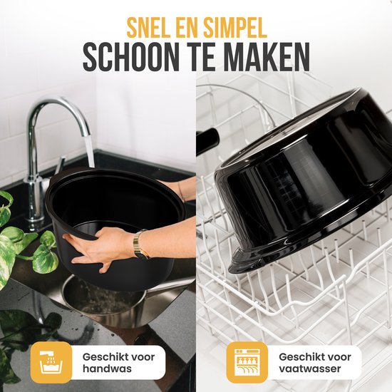 Mijoteuse Strex 6.5L - Cuve intérieure amovible en céramique - Fonction maintien au chaud - Mijoteuse - Noir