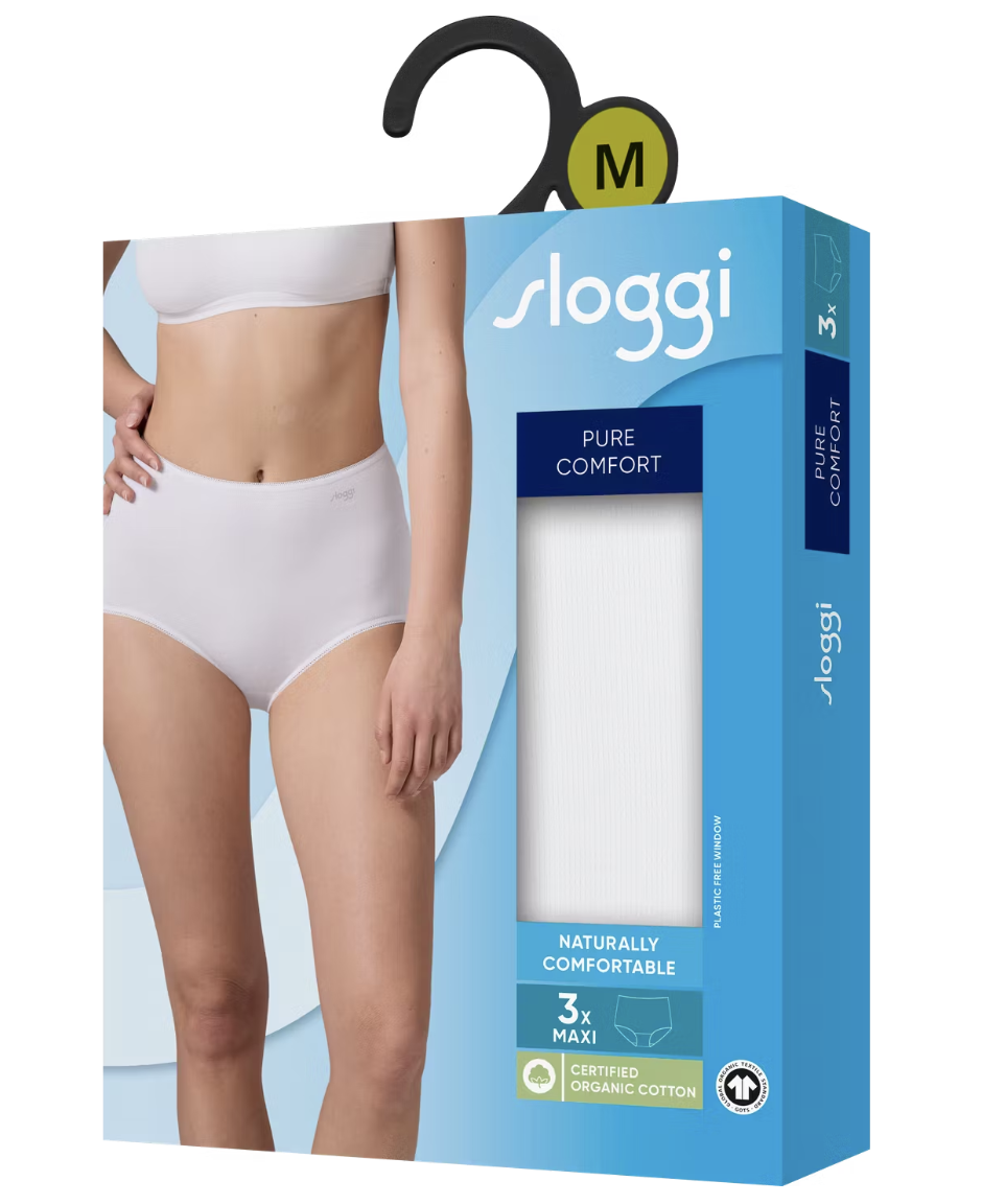 Sloggi Pure Comfort H Maxi Briefs 3-pack - Blanc - Taille XS