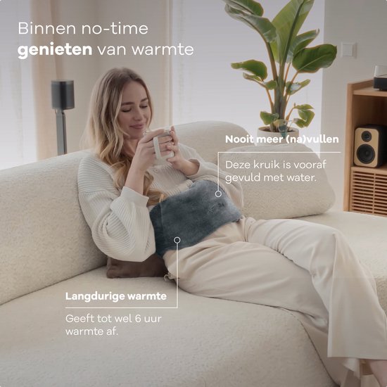Bouillotte électrique Zenwave avec housse - Écran numérique - Bouillotte et bouillotte à eau avec chauffe-mains - Coussin chauffant rechargeable - Ceinture chauffante pour les règles - Durable et sans fil - Camping et plein air - Bouillotte grise