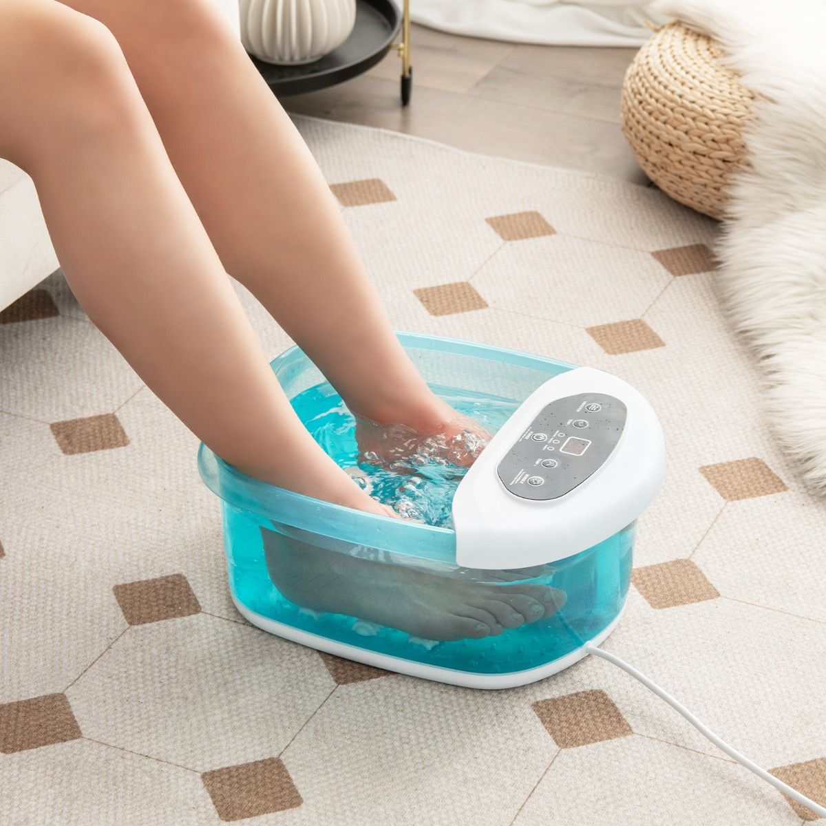 Coast Bain de pieds électrique avec fonction massage - 500W - 33 x 39 x 18 cm - Bleu