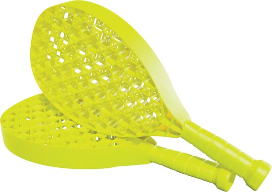 Swingball Classic - Bâton de tennis avec base toutes surfaces - avec support de raquette et piquet de terre - rouge/jaune