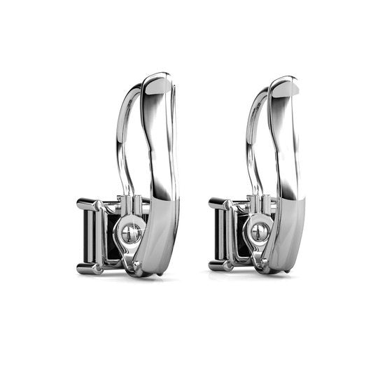Boucles d'oreilles pour femmes - Cristaux Kalpa Camaka noirs - Ton argenté - Cristal noir - Plaqué or blanc 18K - Boucles d'oreilles pour femmes - Boîte cadeau de luxe - Bijoux - Boîte cadeau - Emballage cadeau exclusif - Boîte cadeau - Magnifique emballa