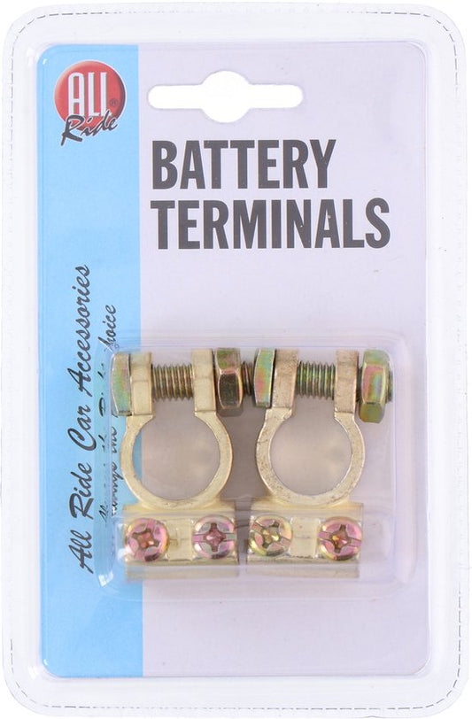 All Ride Battery Clamps Set 2 Pieces - Colliers de serrage pour batterie - Diamètre intérieur 12.5MM - Câbles jusqu'à 100MM² - Cuivre