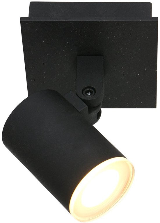 Spot de plafond Steinhauer Points Noirs 3059ZW Noir - Orientable et inclinable, en métal et plastique, ampoule incluse, adapté à un usage intérieur