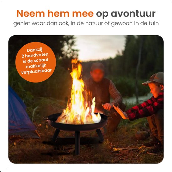 Goliving Outdoor Fire Bowl - Panier à feu - Cheminée de jardin - Cheminée d'ambiance - Chauffage de terrasse - Acier - Ø 60cm