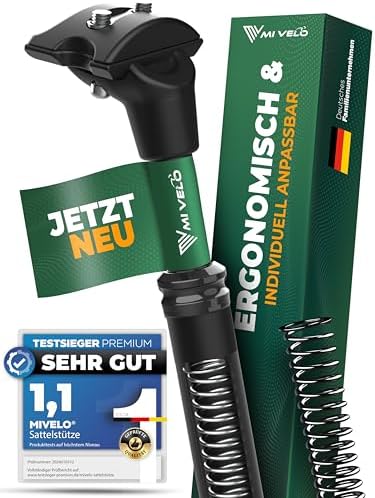 Tige de selle à suspension MIVELO ComfortPro - 27,2/30,9/31,6 mm, amortissement des chocs pour soulager le dos
