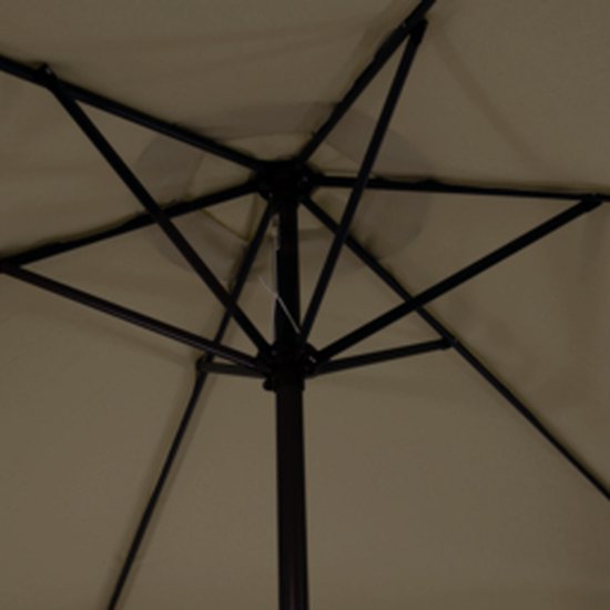 Parasol CUHOC à volants - Parasol taupe - Parasol à mât - Parasol de 3 m - Parasol à moulins - Parasol à 6 pans - Parasol facile à replier