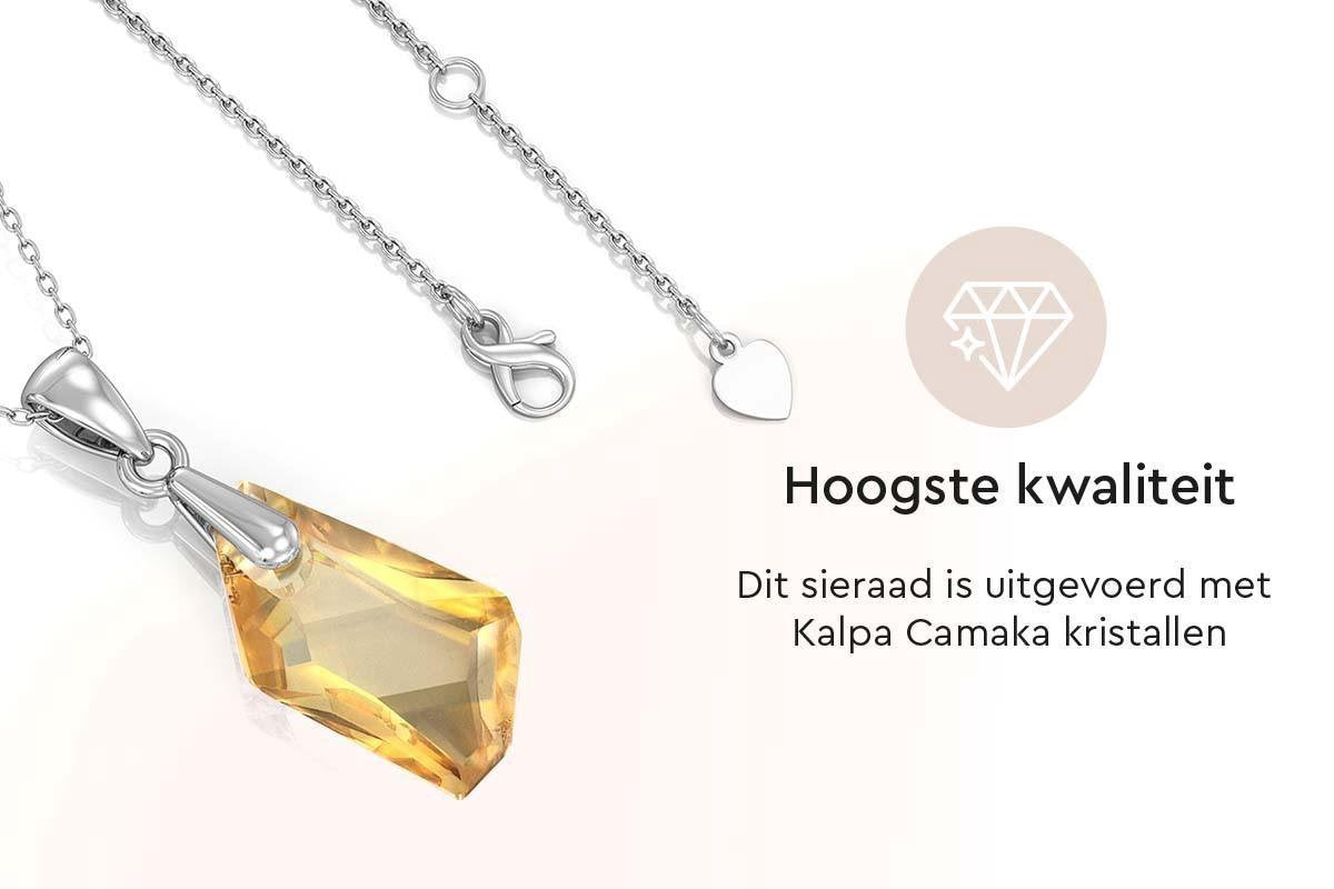 Collier pour femme avec cristal - Yolora - couleur argent et or