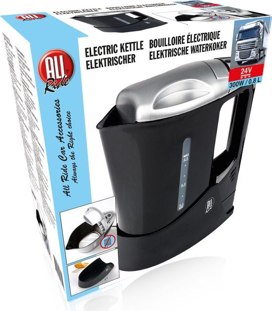 All Ride Water Boiler 24V - 0.8L - Chauffe-eau de voyage - pour camion, voiture, bateau et caravane - Protection thermique - Arrêt automatique - Noir