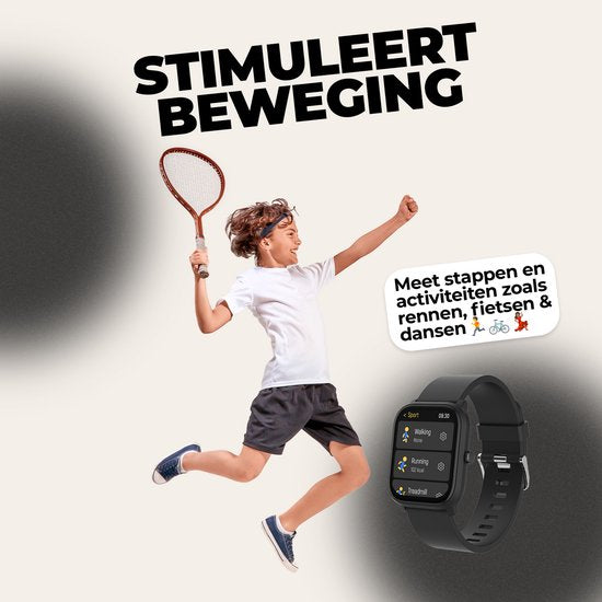 Denver Smartwatch Kids - Appel/SMS/Whatsapp - Pour Android & iOS - Podomètre - Activité du sommeil - Fréquence cardiaque, Moniteur de pression artérielle, Mode sport - SWK120B