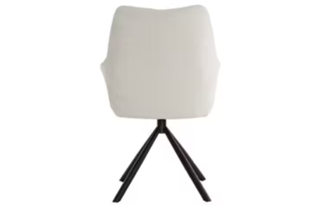 Criks Design - Chaise de salle à manger pivotante Oliver - Retour automatique 180° - 89,5x62x64,5 cm - Bull Denim/Métal - Beige