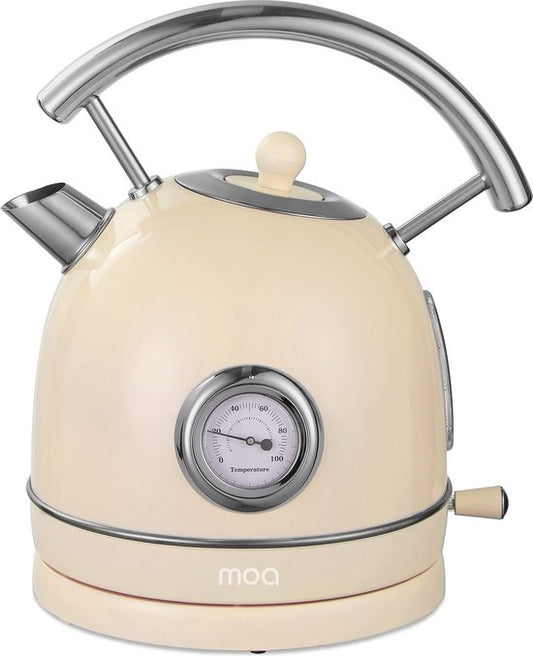 Bouilloire électrique - MOA Retro - 2200W – 1,8 L – Acier inoxydable – Crème pastel