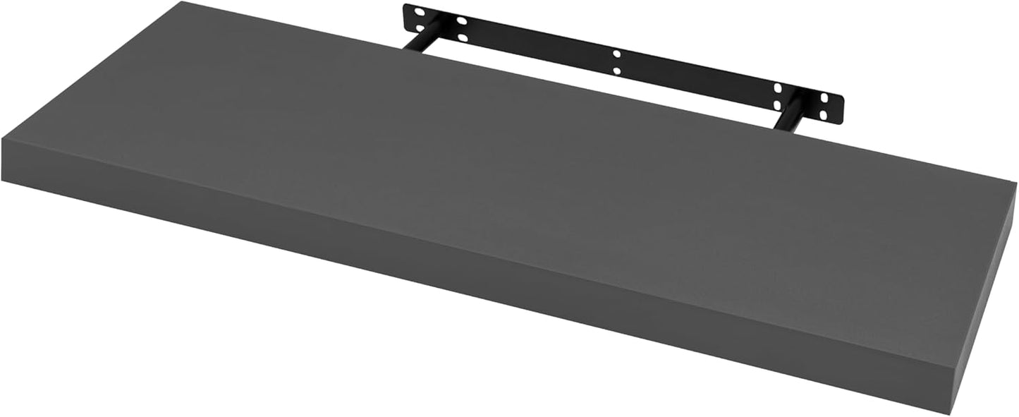 WOLTU RG9370dgr - Etagère murale flottante - MDF Gris foncé - 90 x 22,9 x 3,8 cm