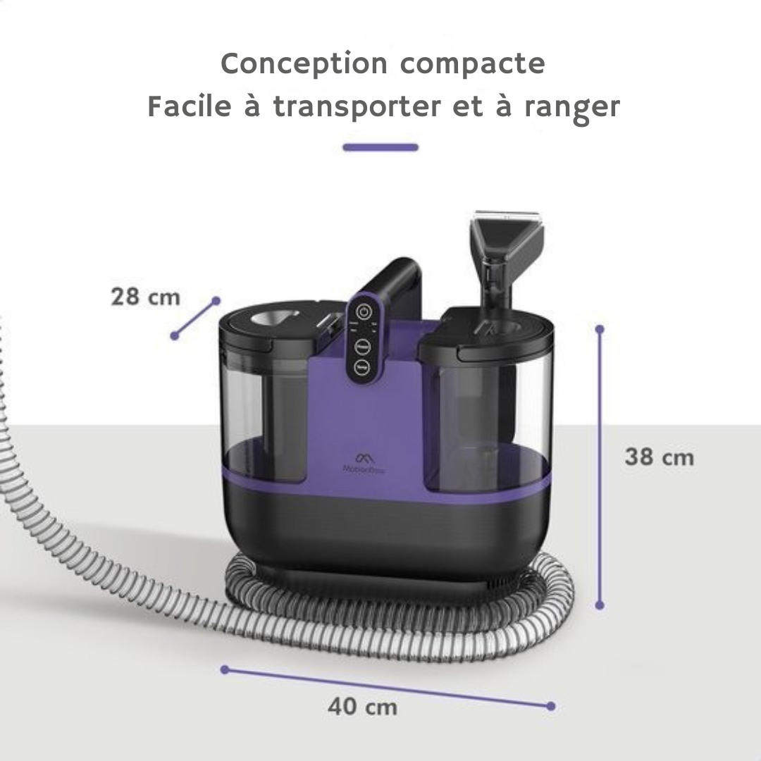 Nettoyeur de tapis  Motion - 4 en 1 - 1800 ml Réservoir d'eau - Auto-nettoyant - 40 x 28 x 38 cm - Violet
