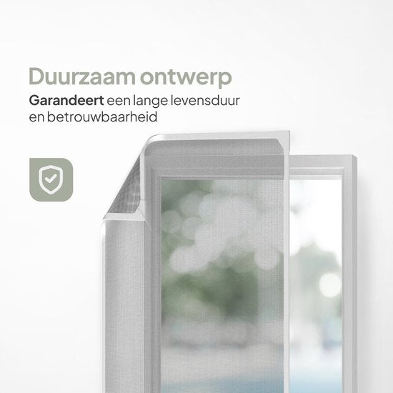 O'DADDY® Magnetische Raamhor - 100x150 cm - Op Maat Snijdbaar Vliegengaas - Gebruiksvriendelijk en Veelzijdig - Stijlvolle Witte Rand met Zwart Gaas