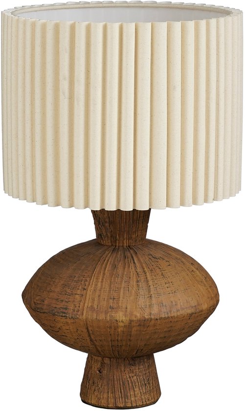 Lampe de table Mica Decorations Frey pour salon - Style Japandi - Lampe décorative avec abat-jour - Lampe de bureau et lampes de table pour salon - 51 x ⌀32 cm - Marron