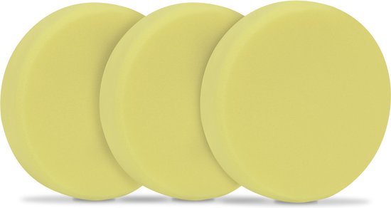 VONROC Disques de polissage/Pads de polissage en mousse pour polisseuses - 125mm, 3 pièces - Jaune