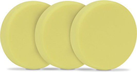 VONROC Disques de polissage/Pads de polissage en mousse pour polisseuses - 125mm, 3 pièces - Jaune