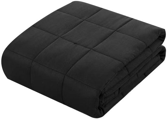 Vonia Couverture lestée 9 kg - Couverture lestée - 150 x 200 cm - Noir
