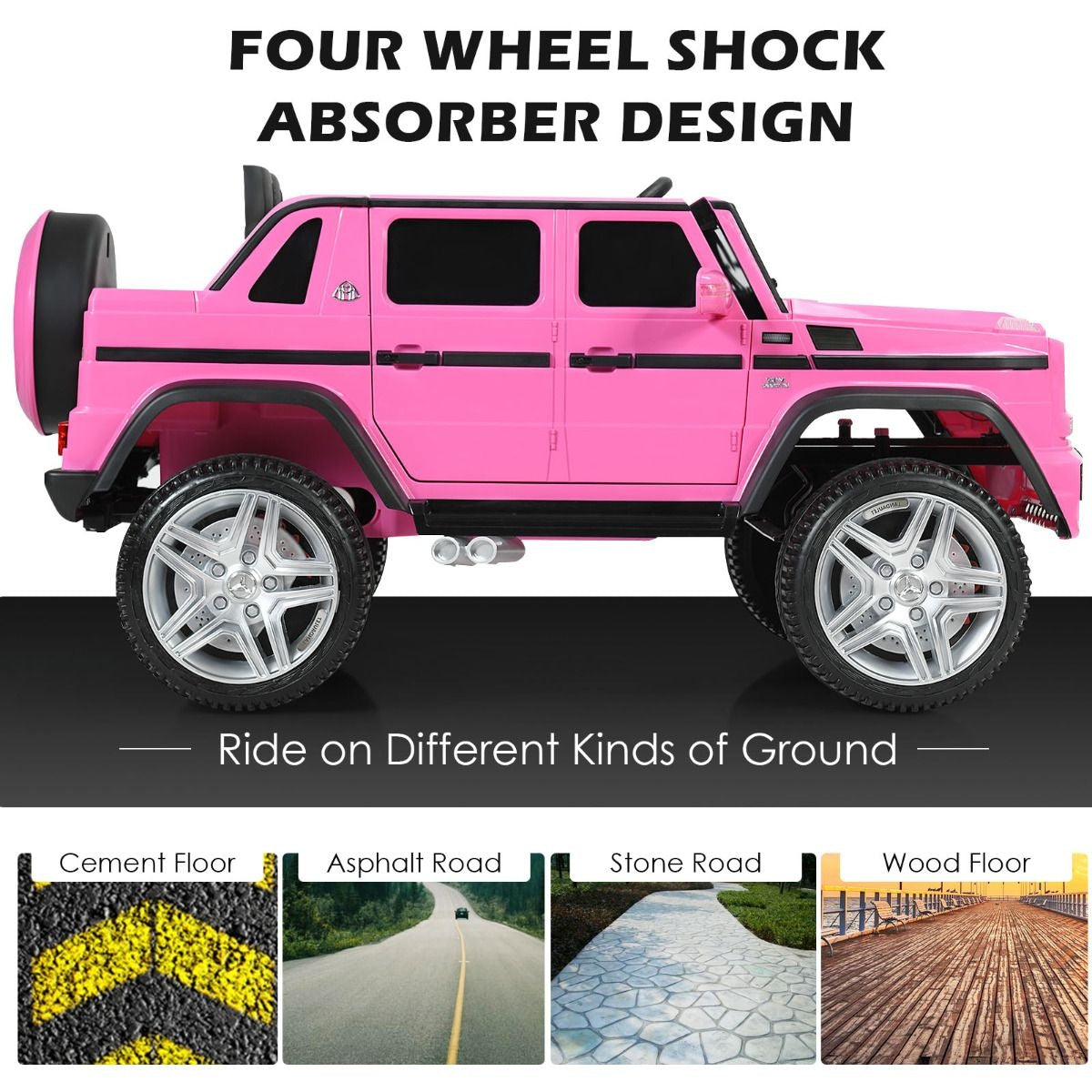 Coast Voiture électrique pour enfant - Mercedes Benz - jusqu'à 8 ans - Max. 30 kg - Rose